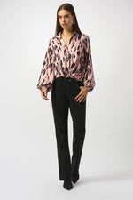Joseph Ribkoff Fall 2025-253059-493-Top-Pink/Black - The Coach Pyramids