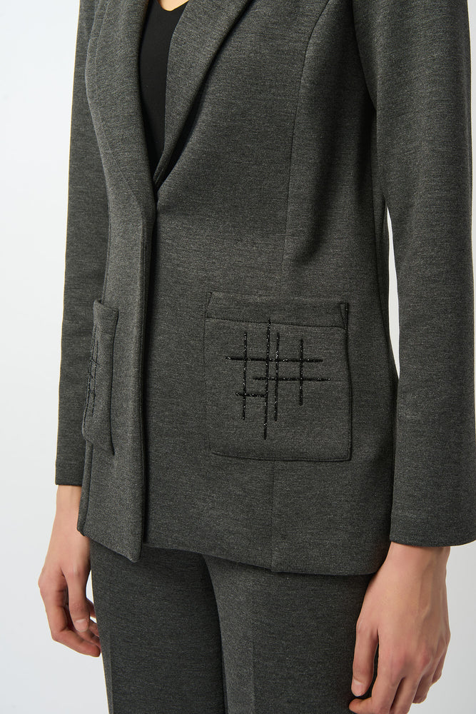 Joseph Ribkoff Fall 2025-253111-2988-Blazer-Grey/Melange - The Coach Pyramids