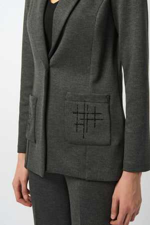 Joseph Ribkoff Fall 2025-253111-2988-Blazer-Grey/Melange - The Coach Pyramids