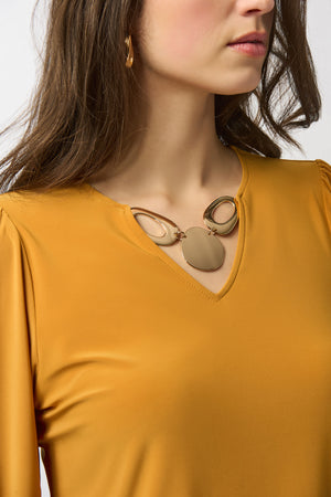 Joseph Ribkoff Fall 2025-253117-4430-Top-Medallion - The Coach Pyramids