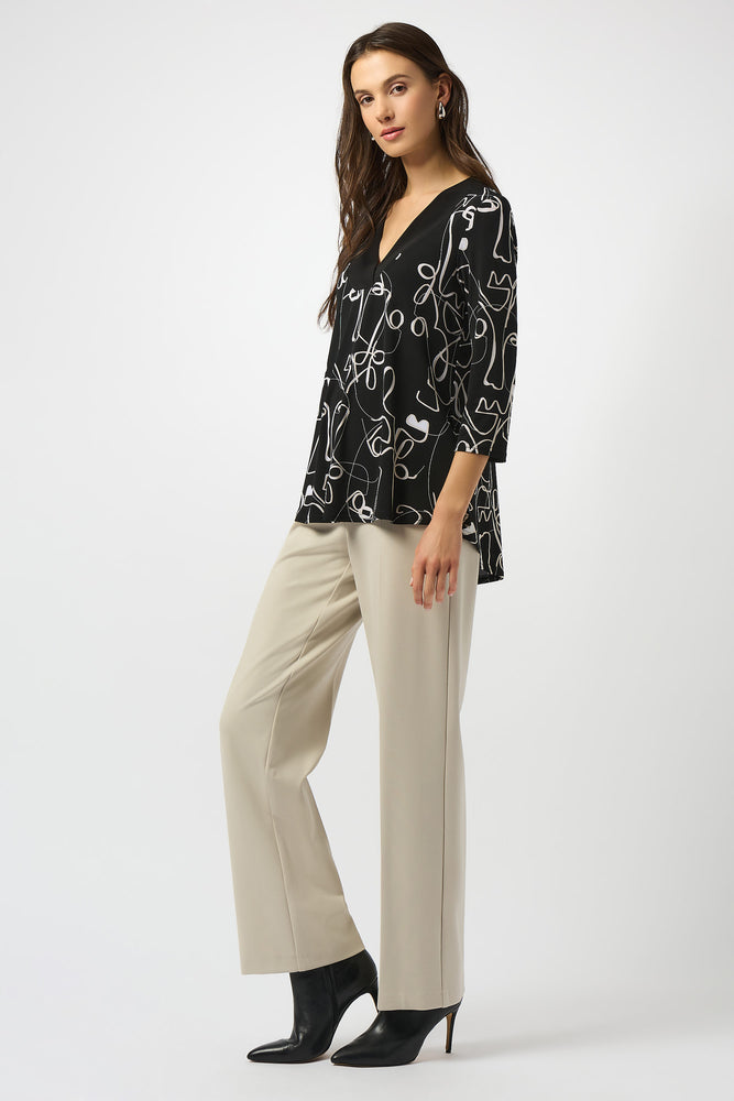 Joseph Ribkoff Fall 2025-253138-3882-Top-Black/Moonstone - The Coach Pyramids