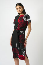 Joseph Ribkoff Fall 2025-253150-250-Dress-Black/Red - The Coach Pyramids