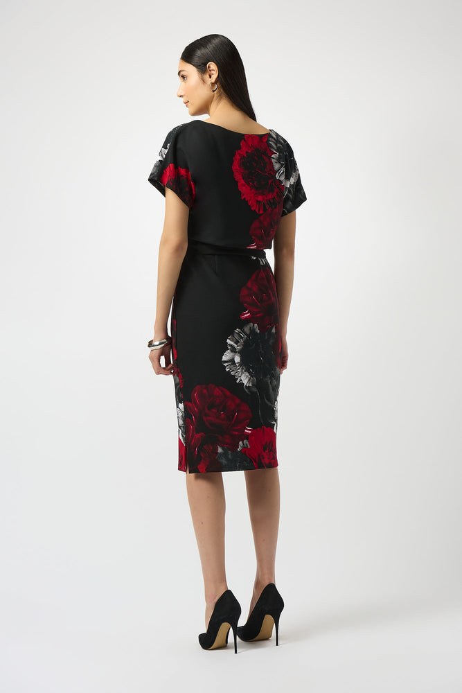 Joseph Ribkoff Fall 2025-253150-250-Dress-Black/Red - The Coach Pyramids