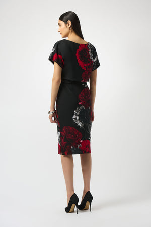 Joseph Ribkoff Fall 2025-253150-250-Dress-Black/Red - The Coach Pyramids