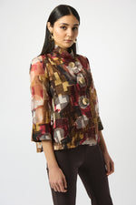 Joseph Ribkoff Fall 2025-253163-3759-2 PC Top-Multi - The Coach Pyramids
