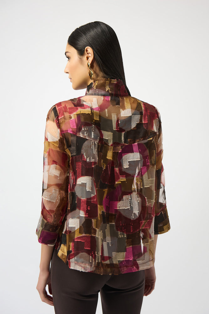 Joseph Ribkoff Fall 2025-253163-3759-2 PC Top-Multi - The Coach Pyramids