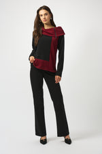 Joseph Ribkoff Fall 2025-253168-250-Top-Black/Red - The Coach Pyramids
