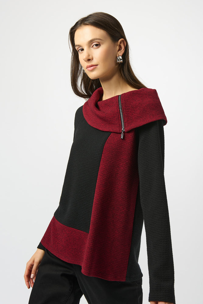 Joseph Ribkoff Fall 2025-253168-250-Top-Black/Red - The Coach Pyramids