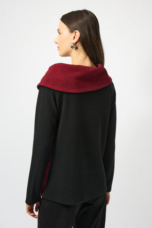 Joseph Ribkoff Fall 2025-253168-250-Top-Black/Red - The Coach Pyramids