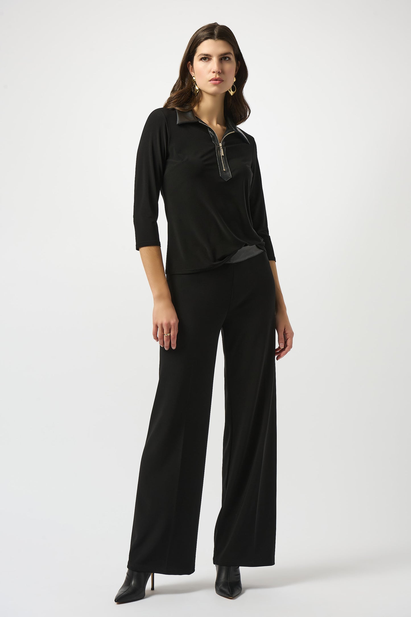 Joseph Ribkoff Fall 2025-253176-11-Top-Black - The Coach Pyramids