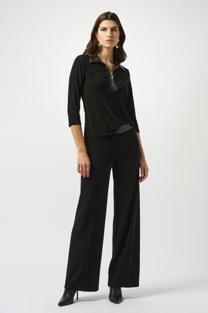 Joseph Ribkoff Fall 2025-253176-11-Top-Black - The Coach Pyramids