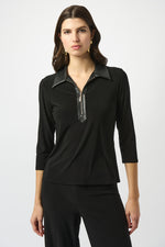 Joseph Ribkoff Fall 2025-253176-11-Top-Black - The Coach Pyramids