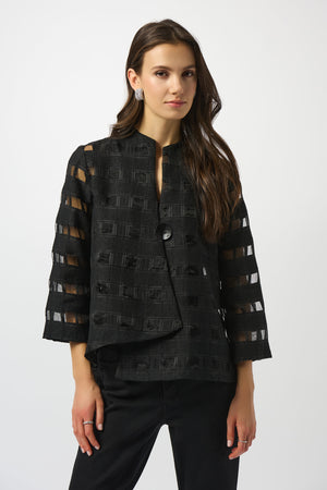 Joseph Ribkoff Fall 2025-253199-11-Jacket-Black - The Coach Pyramids