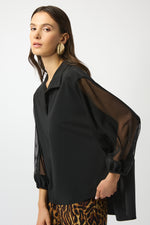 Joseph Ribkoff Fall 2025-253205-11-Top-Black - The Coach Pyramids