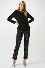 Joseph Ribkoff Fall 2025-253215-11-Top-Black - The Coach Pyramids