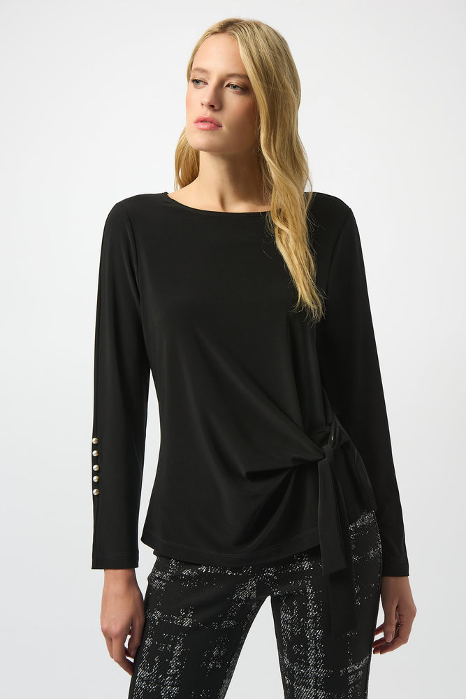 Joseph Ribkoff Fall 2025-253215-11-Top-Black - The Coach Pyramids