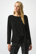 Joseph Ribkoff Fall 2025-253215-11-Top-Black - The Coach Pyramids