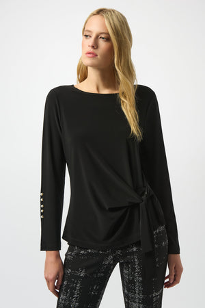 Joseph Ribkoff Fall 2025-253215-11-Top-Black - The Coach Pyramids