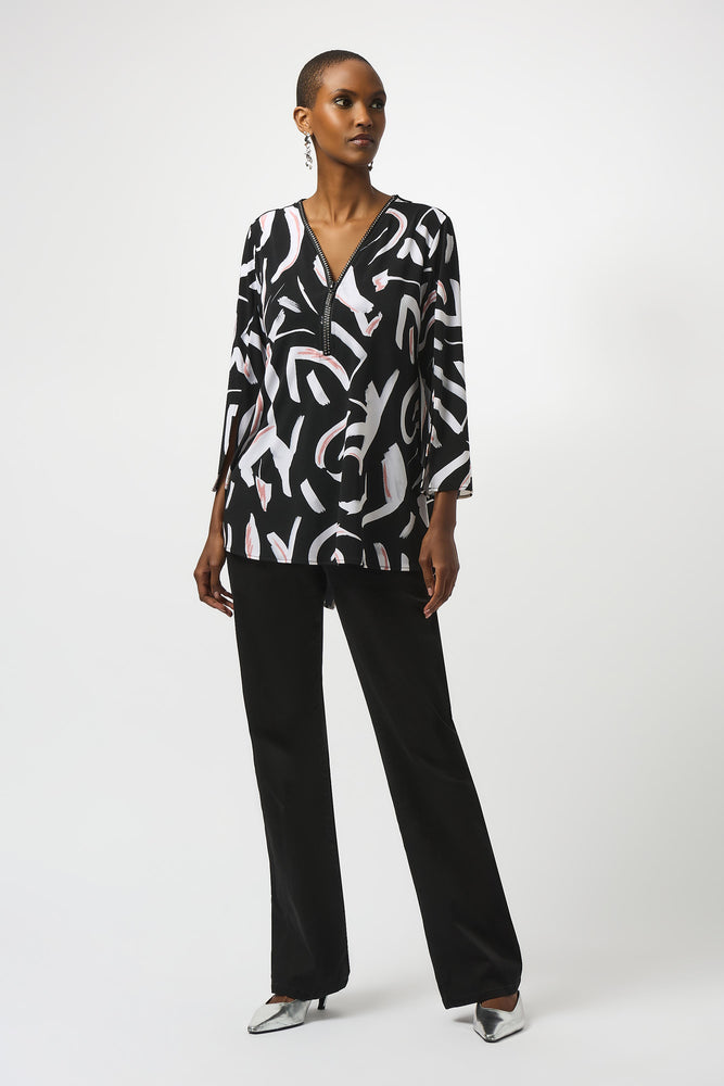Joseph Ribkoff Fall 2025-253224-178-Tunic-Black/Multi - The Coach Pyramids