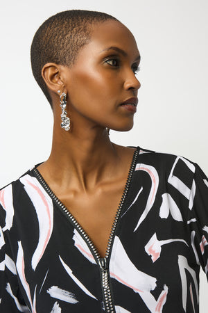 Joseph Ribkoff Fall 2025-253224-178-Tunic-Black/Multi - The Coach Pyramids