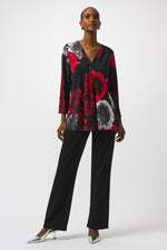 Joseph Ribkoff Fall 2025-253224-250-Tunic-Black/Red - The Coach Pyramids