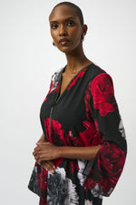 Joseph Ribkoff Fall 2025-253224-250-Tunic-Black/Red - The Coach Pyramids