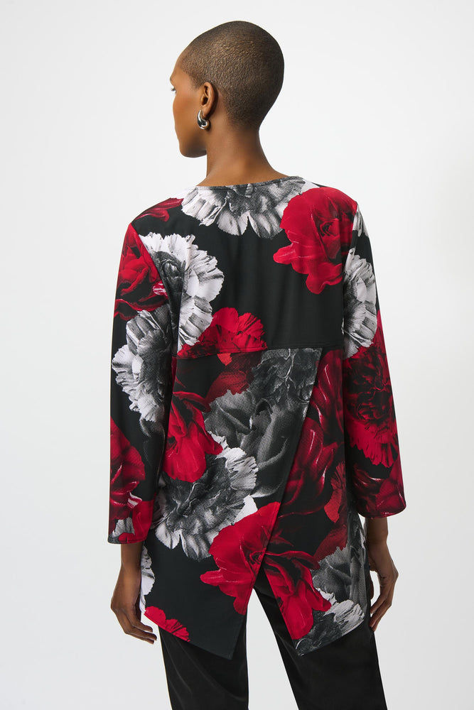 Joseph Ribkoff Fall 2025-253224-250-Tunic-Black/Red - The Coach Pyramids