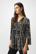 Joseph Ribkoff Fall 2025-253224-3882-Tunic-Black/Moonstone - The Coach Pyramids
