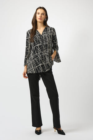 Joseph Ribkoff Fall 2025-253224-3882-Tunic-Black/Moonstone - The Coach Pyramids