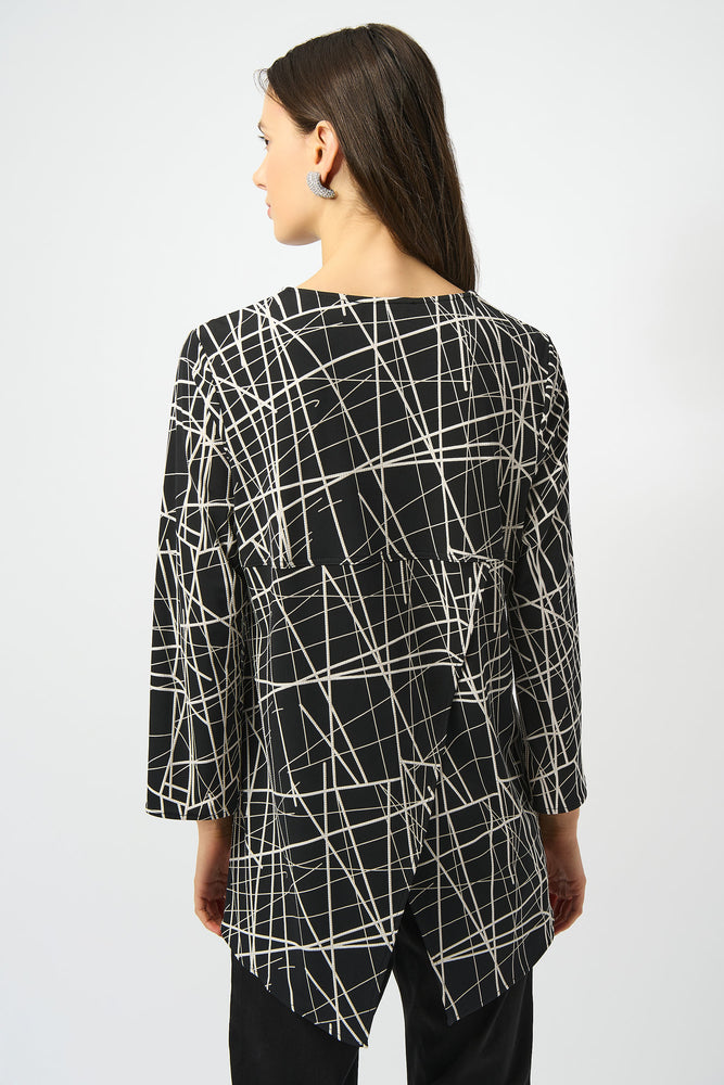 Joseph Ribkoff Fall 2025-253224-3882-Tunic-Black/Moonstone - The Coach Pyramids