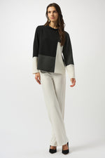 Joseph Ribkoff Fall 2025-253236-4452-Top-Black/Winter White/Grey - The Coach Pyramids