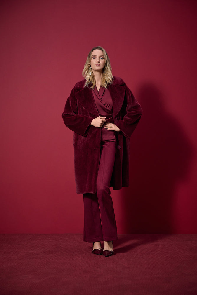 Joseph Ribkoff Fall 2025-253237-4433-Top-Merlot - The Coach Pyramids
