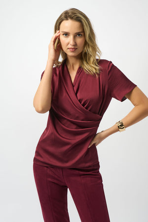 Joseph Ribkoff Fall 2025-253237-4433-Top-Merlot - The Coach Pyramids