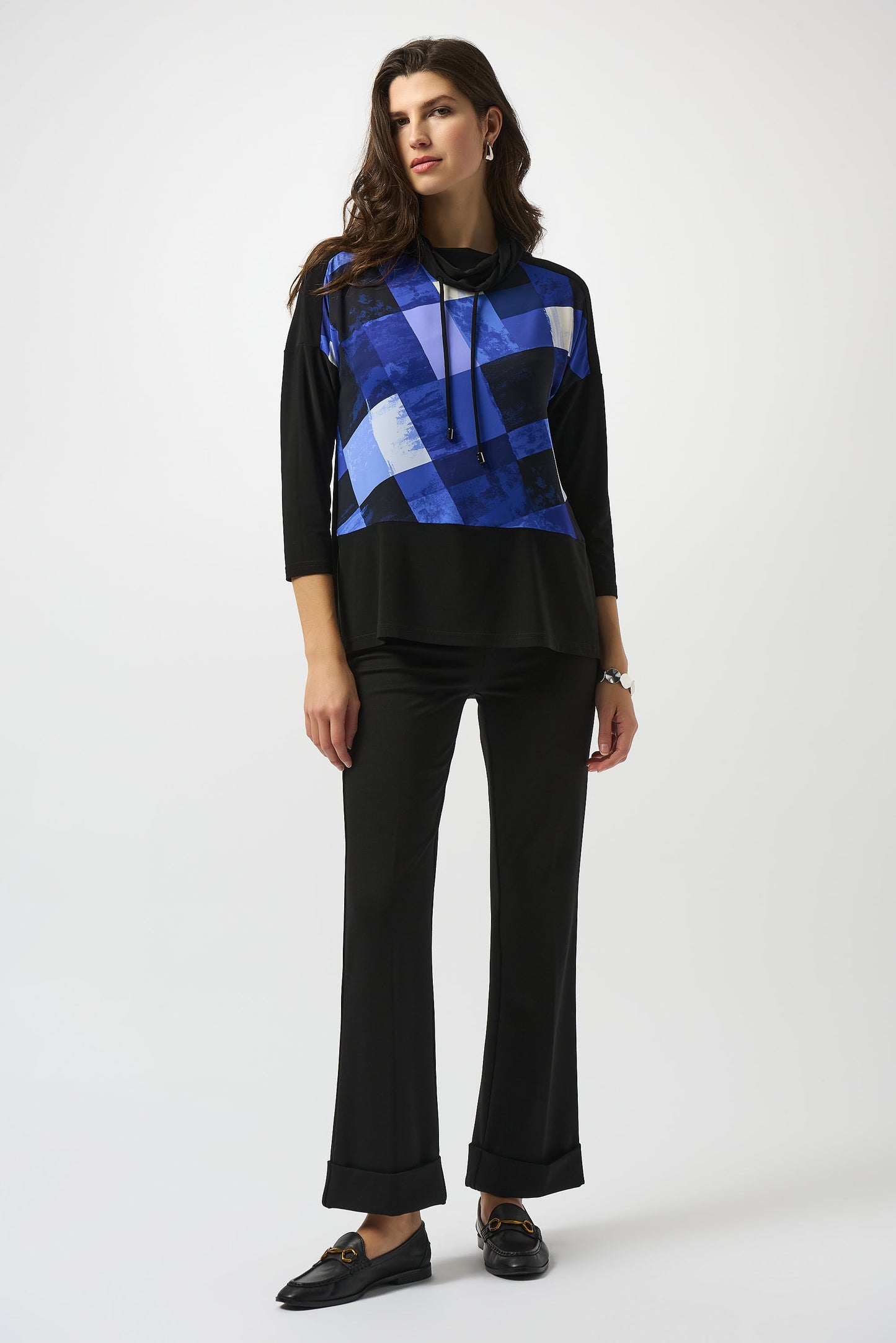 Joseph Ribkoff Fall 2025-253265-273-Dress-Black/Blue - The Coach Pyramids