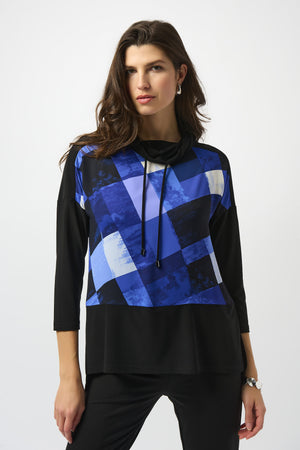 Joseph Ribkoff Fall 2025-253265-273-Dress-Black/Blue - The Coach Pyramids