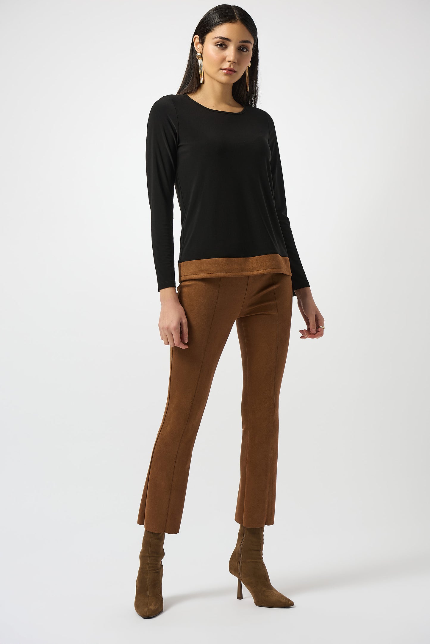 Joseph Ribkoff Winter 2025-253273-262-Top-Black/Brown - The Coach Pyramids