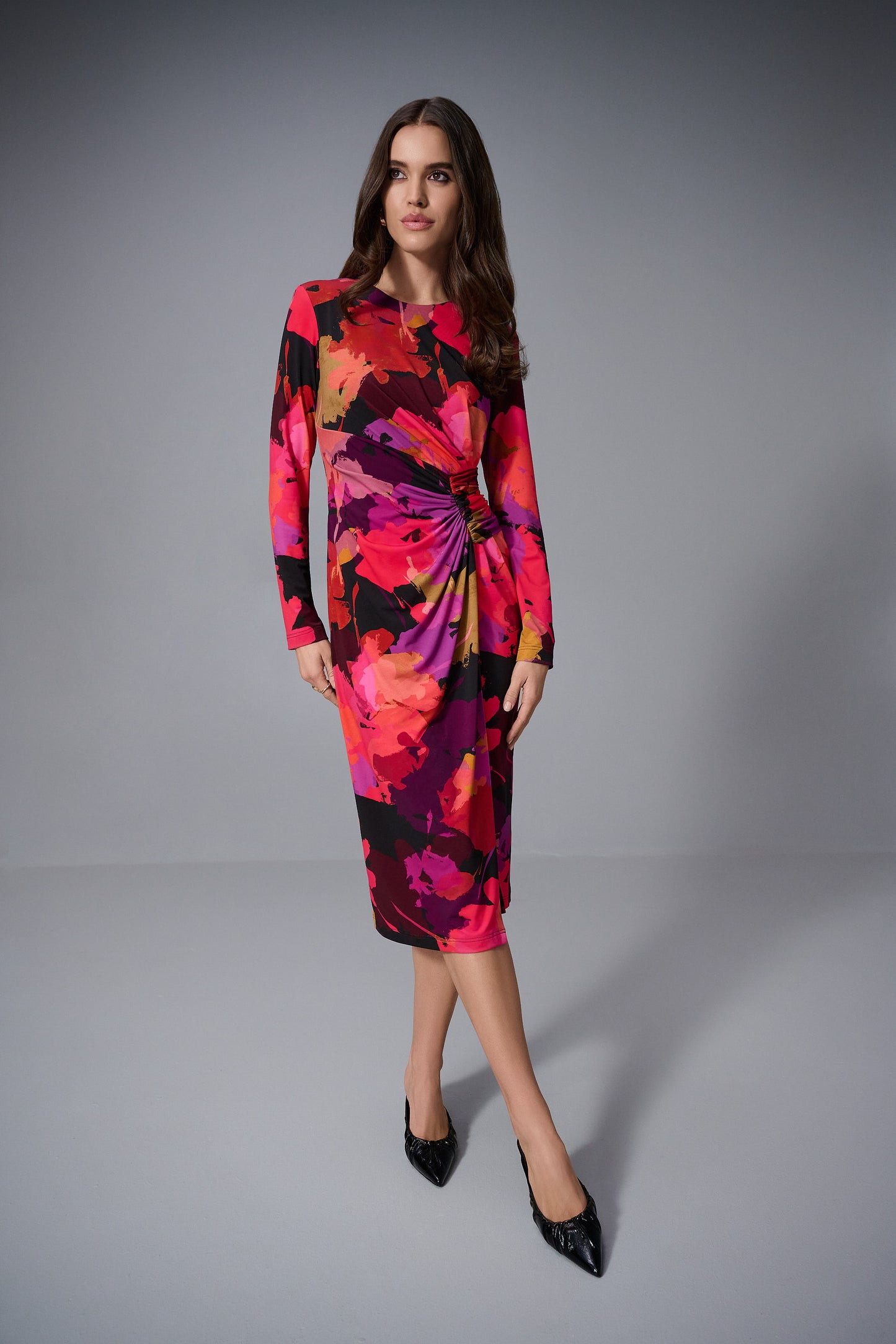 Joseph Ribkoff Fall 2025-253279-178-Dress-Black/Multi - The Coach Pyramids