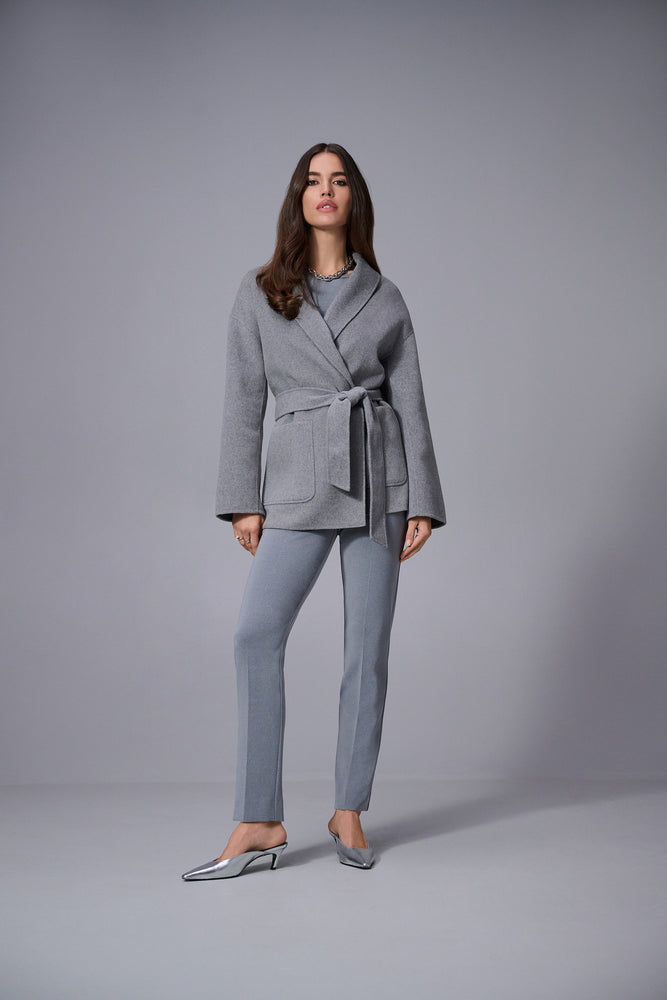 Joseph Ribkoff Fall 2025-253295-2988-Pant-Grey Melange - The Coach Pyramids