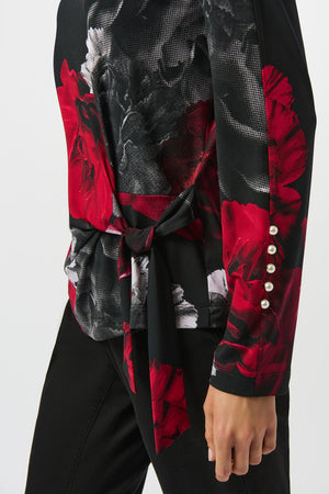 Joseph Ribkoff Fall 2025-253301-250-Top-Black/Red - The Coach Pyramids