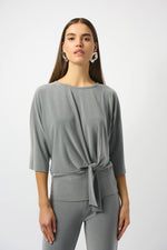 Joseph Ribkoff Fall 2025-253304-2988-Top-Grey Melange - The Coach Pyramids