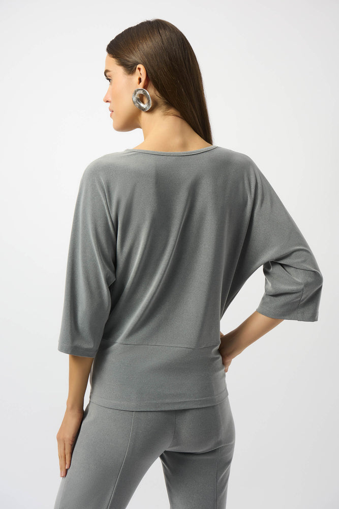 Joseph Ribkoff Fall 2025-253304-2988-Top-Grey Melange - The Coach Pyramids