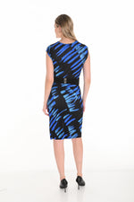 Frank Lyman Fall 2025-253326-1011-Knit Dress-Black/Blue - The Coach Pyramids