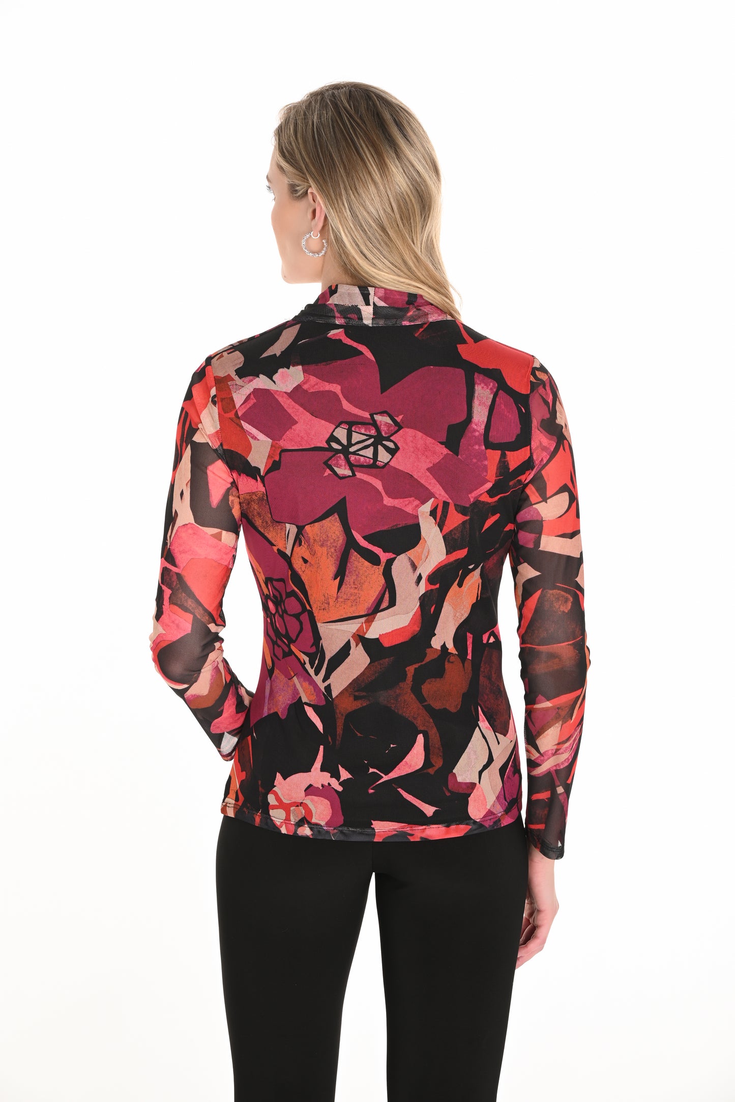 Frank Lyman Fall 2025-253361-8055-Knit Top-Begonia/Orange - The Coach Pyramids