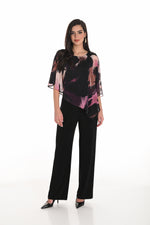 Frank Lyman Fall 2025-253396-3096-Knit Jump Suit-Purple/Black - The Coach Pyramids