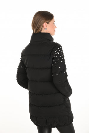 Frank Lyman Fall 2025-253714-100-Woven Coat-Black - The Coach Pyramids