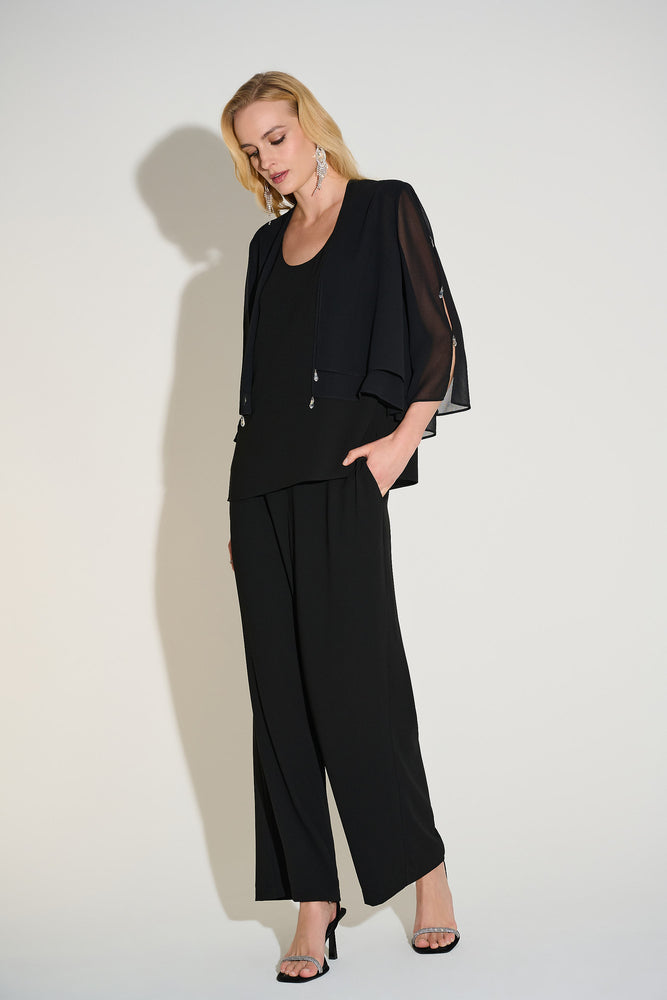 Joseph Ribkoff Fall 2025-253755-11-2 PC Top-Black - The Coach Pyramids