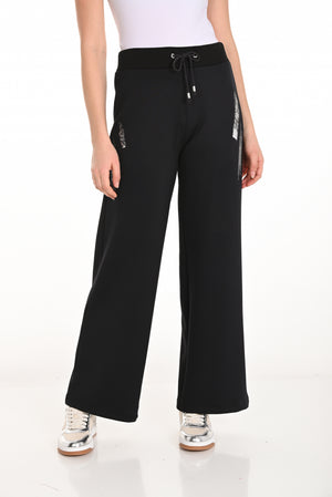 Frank Lyman Fall 2025-253775-100-Knit Pant-Black - The Coach Pyramids
