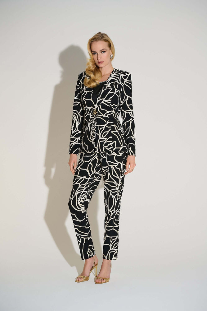 Joseph Ribkoff Fall 2025-253781-110-Jacket-Black/Vanilla - The Coach Pyramids