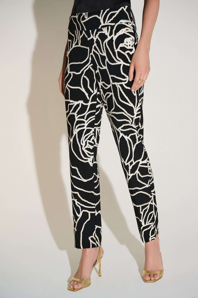 Joseph Ribkoff Fall 2025-253784-110-Pant-Black/Vanilla - The Coach Pyramids
