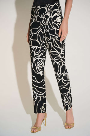 Joseph Ribkoff Fall 2025-253784-110-Pant-Black/Vanilla - The Coach Pyramids
